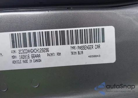 2012 Dodge Charger Sxt z USA, uszkodzony, nr VIN 2C3CDXHGXCH129296